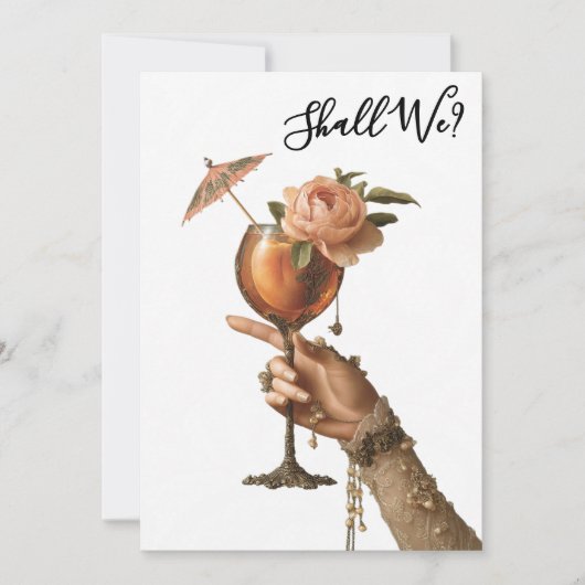 Invitation *~* A101 3 Cocktails Ornés PHOTO EVJF (Devant)