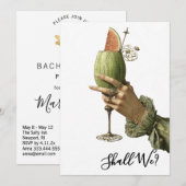 Invitation *~* A101 4 Cocktail Élégant PHOTO EVJF (Devant / Derrière)