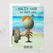 Invitation *~* A101 Beach Cocktail 12 PHOTO BACHELORETTE (Devant / Derrière)