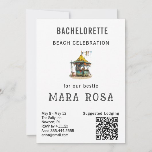 Invitation *~*  A101 Cocktail de plage 2 PHOTO EVJF (Dos)