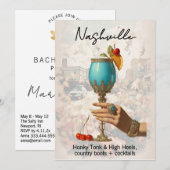 Invitation *~* A101 Cocktail PHOTO Nashville 10 BACHELORETTE (Devant / Derrière)