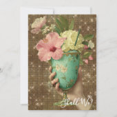 Invitation *~* A101 PHOTO 10 Cocktail Orné EVEIL DE FILLE (Devant)