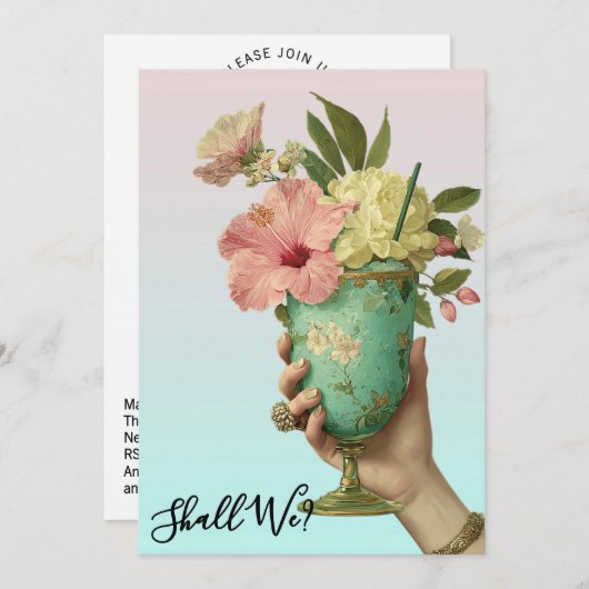 Invitation *~* A101 PHOTO OmbreCocktail 10 ENTERREMENT DE VIE (Devant / Derrière)