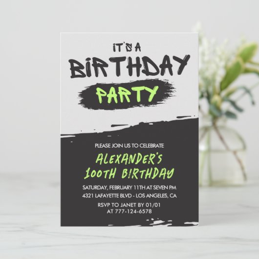 Invitation à 100e anniversaire Graffiti Hommes Spr (Debout devant)