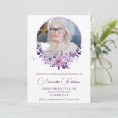 Invitation à 100e anniversaire Photo Floral Boho (Debout devant)