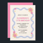 Invitation à 17e anniversaire Retro Super Rose Fle<br><div class="desc">Invitation à 17e anniversaire Retro Super rose Floral vintage</div>
