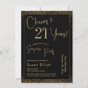 Invitation À 21 ans, félicitations ! Fête d'anniversaire surp