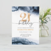 Invitation à 21e anniversaire Aquarelle marine et  (Debout devant)