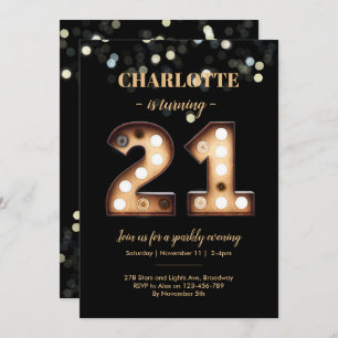 Invitation à 21e anniversaire de Bright Lights