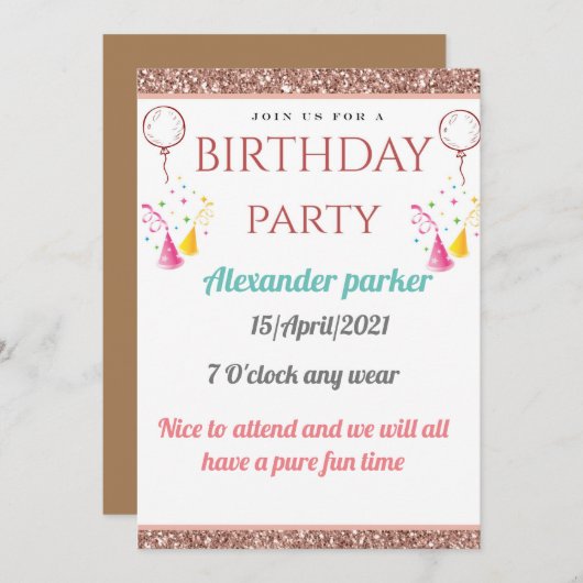 Invitation à 222 ans (Devant / Derrière)