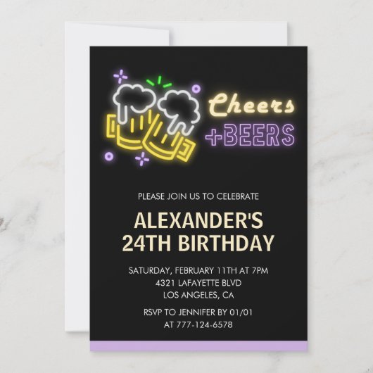 Invitation à 24e anniversaire de la bière verte no (Devant)