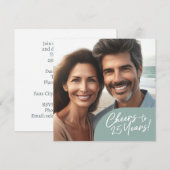 Invitation À 25 Ans de Fête d'Anniversaire (Devant / Derrière)