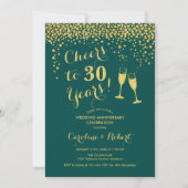 Invitation À 30 Ans de Mariage - Vert Emeraude (Devant)
