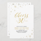 Invitation À 30 | Gold Modern 30th Birthday Party (Devant / Derrière)