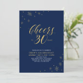 Invitation À 30 | Gold & Navy 30th Birthday Party (Debout devant)