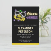 Invitation à 30e anniversaire Cheers Beer Men Neon (Debout devant)