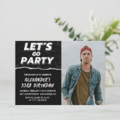 Invitation à 33e anniversaire Homme Black Photo (Debout devant)