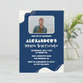 Invitation à 33e anniversaire Homme Photo Simple B (Debout devant)