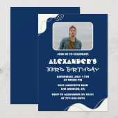 Invitation à 33e anniversaire Homme Photo Simple B (Devant / Derrière)