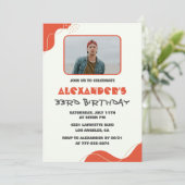 Invitation à 33e anniversaire Hommes Rouge Simple  (Debout devant)