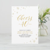 Invitation À 40 | Gold Modern 40th Birthday Party (Debout devant)