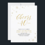 Invitation À 40 | Gold Modern 40th Birthday Party<br><div class="desc">Fêtons votre journée spéciale avec cette élégante invitation à la fête du 40e anniversaire. Ce design présente une typographie or chic "Cheers to 40" et des éléments or avec un arrière - plan blanc. Vous pouvez customiser le texte et la couleur arrière - plan. D'autres articles de fête correspondants sont...</div>