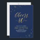 Invitation À 40 | Gold & Navy 40th Birthday Party<br><div class="desc">Fêtons votre journée spéciale avec cette élégante invitation à la fête du 40e anniversaire. Ce design présente une typographie dorée chic "Cheers to 40" et des éléments dorés avec un arrière - plan bleu marine. Vous pouvez customiser le texte et la couleur arrière - plan. D'autres articles de fête correspondants...</div>