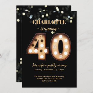 Invitation à 40e anniversaire Bright Lights