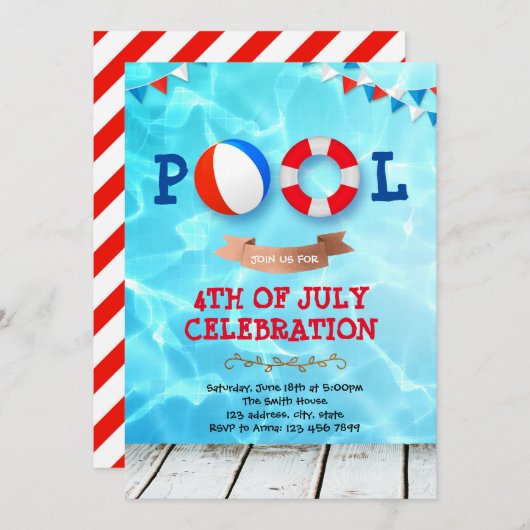 invitation à 4 juillet piscine (Devant / Derrière)