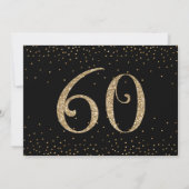 Invitation À 60 Ans Anniversaire Surprise Or et Noir (Dos)
