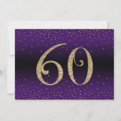 Invitation À 60 Ans Anniversaire Surprise, Violet (Dos)