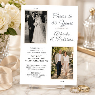 Invitation À 60 Ans de Mariage - Photo Alors & Maintenant