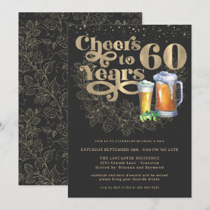 Invitation À 60 ans, félicitations Fête d'anniversaire pour