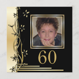 Invitation à 60e anniversaire de floraison noire e