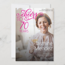 À 70 Ans de Bonheur Photo Overlay Fête d'Anniversa