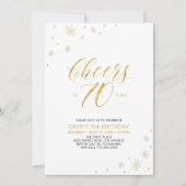 Invitation À 70 | Gold & White 70th Birthday Party (Devant)