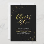 Invitation À 80 | Gold & Black 80th Birthday Party<br><div class="desc">Fêtons votre journée spéciale avec cette élégante invitation à la fête du 80e anniversaire. Ce design présente une typographie or chic "Cheers to 80 years" et des éléments or avec un arrière - plan noir. Vous pouvez customiser le texte et la couleur arrière - plan. D'autres articles de fête correspondants...</div>