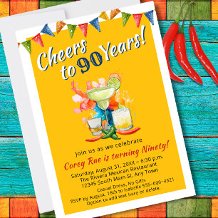 Invitation À 90 Ans Joyeux 90e Anniversaire Fiesta