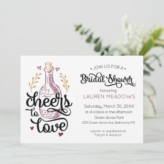 Invitation à aimer la douche nuptiale (Debout devant)