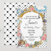 Invitation à Alice au Pays des Merveilles (Devant / Derrière)