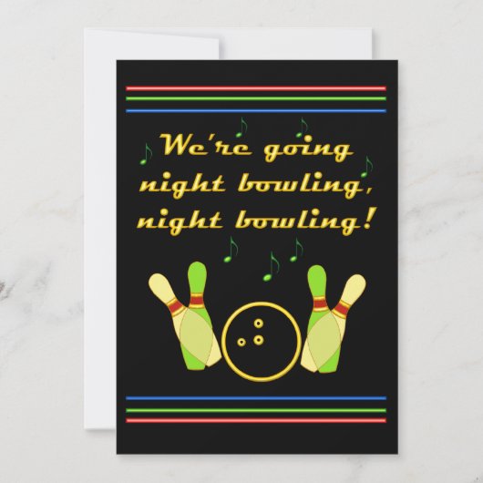 Invitation à aller Night Bowling Neon Retro Stylin (Devant)