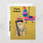 Invitation à Anniversaire avec Pinata ! (Devant / Derrière)