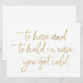 Invitation À avoir & à garder Plaids de mariage enseigne doré (Devant / Derrière)