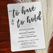 Invitation "À Avoir & À Tenir" Réception de Mariage Moderne