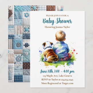 Invitation A Baby Boy and his English Bulldog | Baby Shower