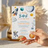 Invitation A Baby Boy Is On The Way Space Theme Baby Shower