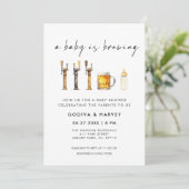 Invitation A Baby is Brewing Beer Baby Shower (Debout devant)