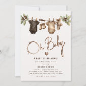 Invitation A Baby is Brewing' Coffee Baby Shower (Devant)