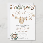 Invitation A Baby Is Brewing Coffee Baby Shower (Devant)