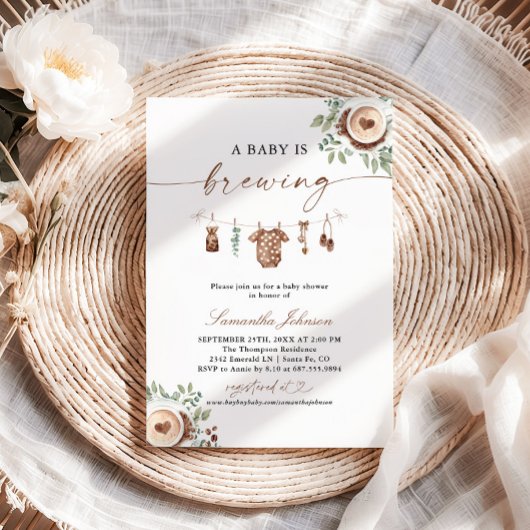Invitation A Baby Is Brewing Coffee Baby Shower